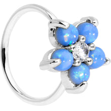 Load image into Gallery viewer, 5/16 Light Blue Faux Opal CZ Flower Seamless Circular Ring
