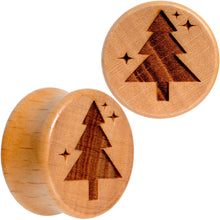Load image into Gallery viewer, Organic Beechwood Christmas Tree Saddle Plug Set Sizes 8mm to 25mm
