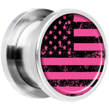 Load image into Gallery viewer, Pink American Flag Steel Screw Fit Plug Set 1/2
