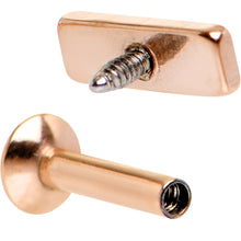 Load image into Gallery viewer, 1/4 6mm Rose Gold IP Rectangle Internal Thread Daith Cartilage Tragus
