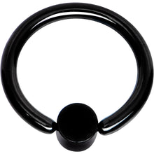 Load image into Gallery viewer, 16G 5/16 Clear Gem 3mm Disc Black IP BCR Captive Ring
