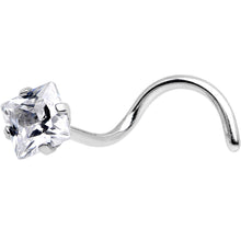 Load image into Gallery viewer, 20G Clear CZ Gem Raised Rhombus Left Nose Screw
