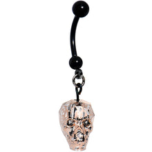 Load image into Gallery viewer, Glam Skull Halloween Dangle Belly Ring Created with Crystals
