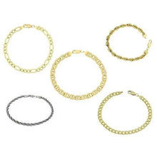 Load image into Gallery viewer, Yellow Gold Cuban, Mariner, Figaro, or Rope Bracelet Gold Filled High Polish Finish

