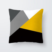 Load image into Gallery viewer, Yellow Pillow Case Cushion Cover Geometric Polyester Pillowcase Home Decorative Yellow Grey Modern Pillow Covers Beautiful Pattern Linen Square Pillow Case For Sofa Couch 45x45CM
