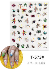 Load image into Gallery viewer, Yellow Smiles Sun Moon Clouds 3D Nail Stickers For Halloween Theme Slider Decals Nail Art Decorations Design  3D Self-Adhesive Nail Decorations Accessories Women Girls Manicure Decorations Nail Art Supplies Water Transfer Decals
