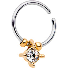 Load image into Gallery viewer, 18G Gold Tone Clear Gem Drop Annealed Seamless Circular Ring

