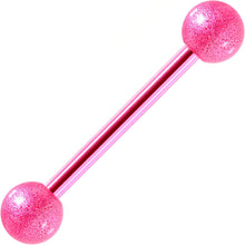 Load image into Gallery viewer, Pink Color PVD Sandblasted Barbell Tongue Ring
