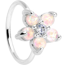 Load image into Gallery viewer, 20G Clear CZ White Faux Opal Seamless Circular Ring
