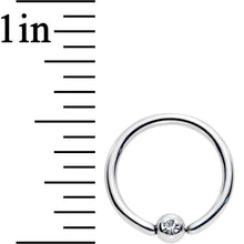 Load image into Gallery viewer, 18G 3/8 Clear CZ Gem Steel 3mm Ball BCR Captive Ring
