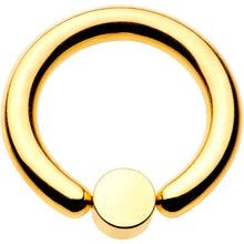 Load image into Gallery viewer, 8G 1/2 Clear Gem 5mm Disc Gold IP BCR Captive Ring
