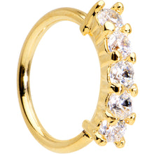 Load image into Gallery viewer, 18G 5/16 Clear CZ Gold IP Quintet Seamless Circular Ring
