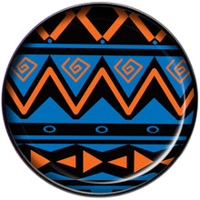 Load image into Gallery viewer, Blue Orange Tribal Print Black Barbell Tongue Ring
