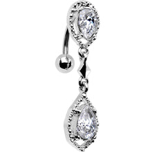 Load image into Gallery viewer, Clear Gem Twin Top Mount Dangle Belly Ring
