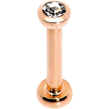 Load image into Gallery viewer, Clear 2mm Gem Rose Gold Tone Internally Threaded Cartilage Earring
