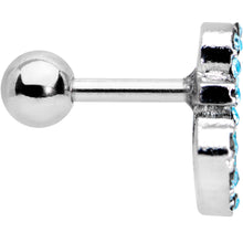 Load image into Gallery viewer, 16G 1/4 Aqua Gem Nautical Anchor Cartilage Tragus Earring
