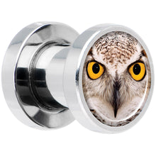 Load image into Gallery viewer, Full Color Owl Steel Screw Fit Plug Set 2G
