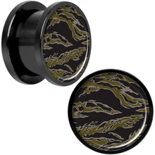 Load image into Gallery viewer, Tiger Camo Print Black Anodized Screw Fit Plug Set 9/16
