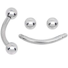Load image into Gallery viewer, 16G 5/16 CZ Gem Internally Threaded Curved Eyebrow Ring Pack Set of 8
