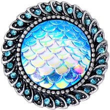 Load image into Gallery viewer, 1/2 Aqua Gem Iridescent Blue Mermaid Scale Screw Fit Plug Set
