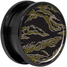 Load image into Gallery viewer, Tiger Camo Print Black Anodized Screw Fit Plug Set 20mm
