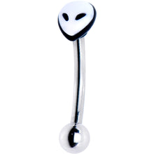 Load image into Gallery viewer, 16G 5/16 Gray Alien Curved Eyebrow Ring
