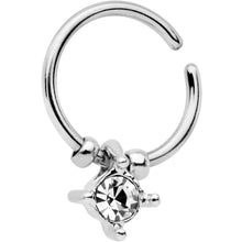 Load image into Gallery viewer, 18G Silver Tone Clear Gem Drop Annealed Seamless Circular Ring
