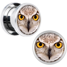 Load image into Gallery viewer, Full Color Owl Steel Screw Fit Plug Set 00G
