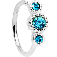 Load image into Gallery viewer, 5/16 Aqua CZ Gem Fashion Fusion Seamless Circular Ring
