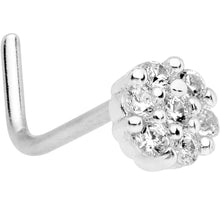 Load image into Gallery viewer, 1/4 Clear CZ Gem Cute Cluster L Shaped Nose Ring
