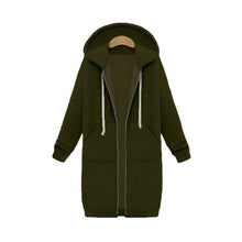Load image into Gallery viewer, Zipper Front Pocket Drawstring Hoodie
