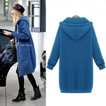 Load image into Gallery viewer, Zipper Front Pocket Drawstring Hoodie
