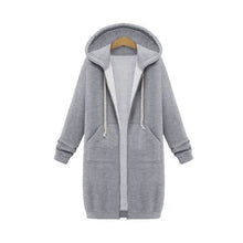 Load image into Gallery viewer, Zipper Front Pocket Drawstring Hoodie
