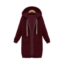 Load image into Gallery viewer, Zipper Front Pocket Drawstring Hoodie
