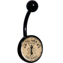 Load image into Gallery viewer, Witches Brew Fly Fricassee Halloween Black Belly Ring
