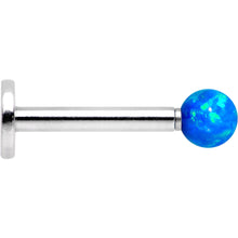 Load image into Gallery viewer, 5/16 Blue Faux Opal 3mm Ball Internally Threaded Labret Monroe
