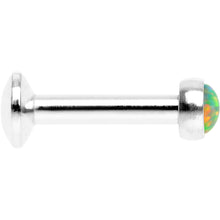 Load image into Gallery viewer, 1/4 Green Synthetic Opal Internally Threaded Daith Cartilage Tragus
