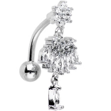 Load image into Gallery viewer, Clear CZ Pendant Top Mount Dangle Belly Ring
