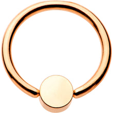 Load image into Gallery viewer, 16G 3/8 Clear Gem 4mm Disc Rose Gold IP BCR Captive Ring
