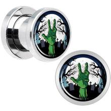 Load image into Gallery viewer, Cemetery Zombie Hand Halloween Plug Set 0G
