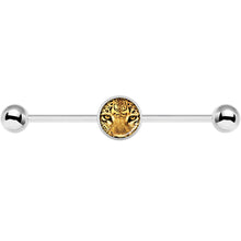 Load image into Gallery viewer, 14G Full Color Leopard Eyes Industrial Barbell 37mm
