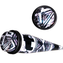 Load image into Gallery viewer, Black Acrylic Southwest Weave Straight Taper Set 3mm to 16mm
