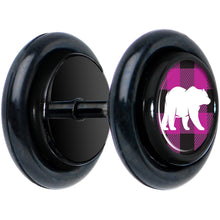 Load image into Gallery viewer, Pink Black Plaid Polar Bear Black Cheater Plug Set
