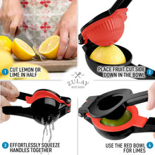 Load image into Gallery viewer, Zulay Metal 2-in-1 Lemon Lime Squeezer
